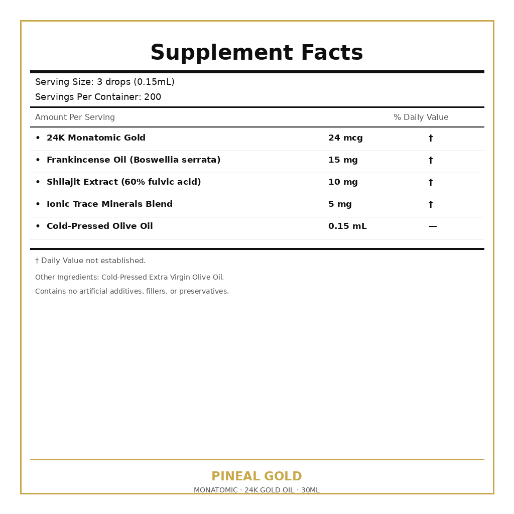 Pineal Gold — Monatomic 24K Gold Oil